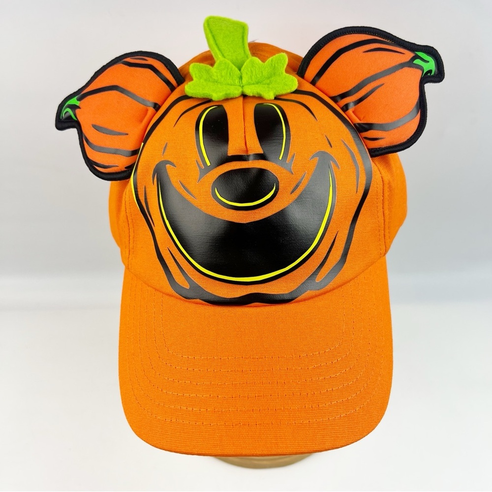 Disney Parks Mickey Mouse Jack Lantern Pumpkin Glow in Dark Baseball Hat Cap NWT